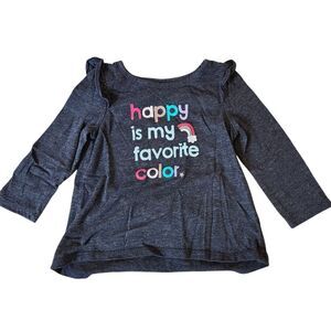 Jumping Beans Girls Happy is My Favorite Color Long Sleeve Shirt Size 18 months